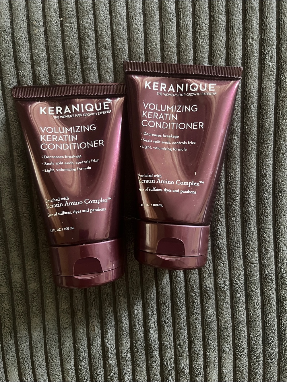 Keranique Volumizing Keratin Conditioner 3.4 oz Sulfate-Free Lot of 2